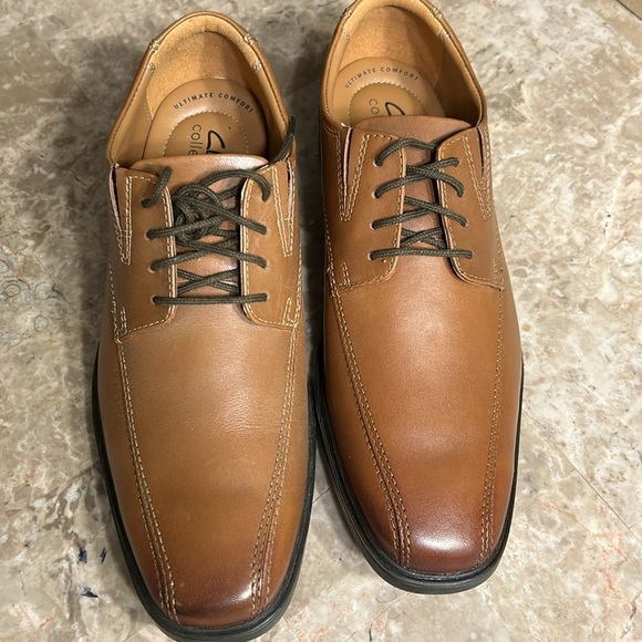 Clark’s shoes,men 7W, leather,NEW,TILDEN WALK , dark tan,Oxford,classy,comfy, - Picture 4 of 13